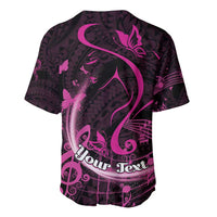 Personalised Survivor Melody Pink Baseball Jersey Breast Cancer Polynesian Pattern LT01 - Polynesian Pride