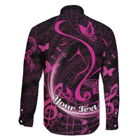 Personalised Survivor Melody Pink Family Matching Short Sleeve Bodycon Dress and Hawaiian Shirt Breast Cancer Polynesian Pattern