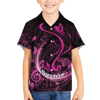 Personalised Survivor Melody Pink Kid Hawaiian Shirt Breast Cancer Polynesian Pattern LT01 Kid Pink - Polynesian Pride
