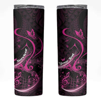 Personalised Survivor Melody Pink Skinny Tumbler Breast Cancer Polynesian Pattern LT01 Pink - Polynesian Pride