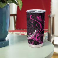 Personalised Survivor Melody Pink Tumbler Cup Breast Cancer Polynesian Pattern