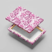 Pink Ribbon Hibiscus Tropical Pattern Canvas Wall Art Breast Cancer