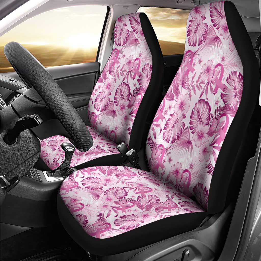 Pink Ribbon Hibiscus Tropical Pattern Car Seat Cover Breast Cancer LT01 - Polynesian Pride