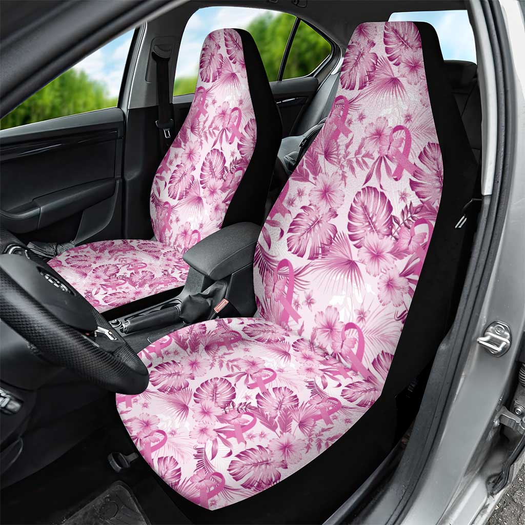 Pink Ribbon Hibiscus Tropical Pattern Car Seat Cover Breast Cancer LT01 - Polynesian Pride