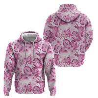 Pink Ribbon Hibiscus Tropical Pattern Hoodie Breast Cancer