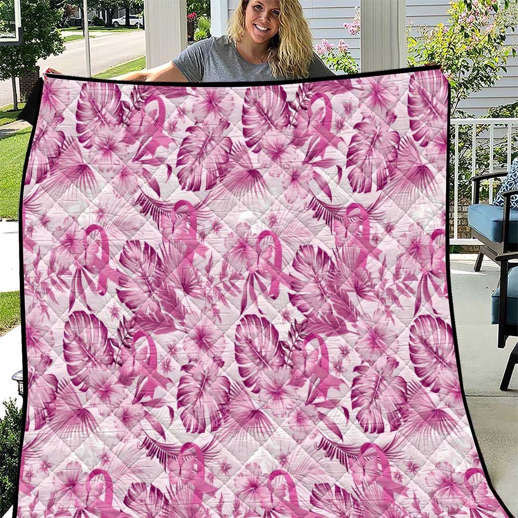 Pink Ribbon Hibiscus Tropical Pattern Quilt Breast Cancer LT01 Pink - Polynesian Pride