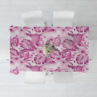 Pink Ribbon Hibiscus Tropical Pattern Tablecloth Breast Cancer