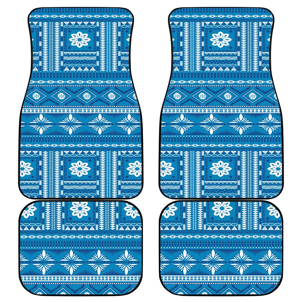 Fiji Masi All Blue Car Mats Tapa Pattern - Polynesian Pride