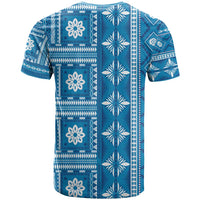 Fiji Masi All Blue T Shirt Tapa Pattern - Polynesian Pride