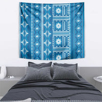 Fiji Masi All Blue Tapestry Tapa Pattern - Polynesian Pride