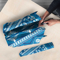 Fiji Masi All Blue Umbrella Tapa Pattern - Polynesian Pride