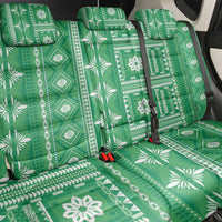 Fiji Masi All Green Back Car Seat Cover Tapa Pattern - Polynesian Pride