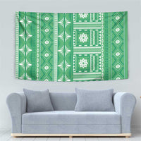 Fiji Masi All Green Tapestry Tapa Pattern - Polynesian Pride