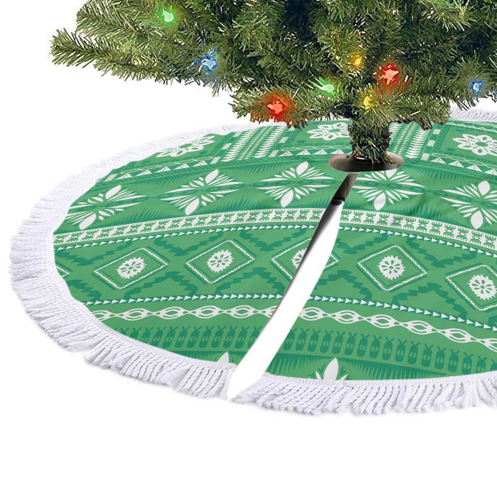Fiji Masi All Green Tree Skirt Tapa Pattern - Polynesian Pride