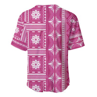 Fiji Masi All Pink Baseball Jersey Tapa Pattern - Polynesian Pride