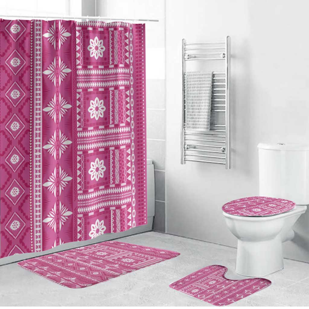 Fiji Masi All Pink Bathroom Set Tapa Pattern - Polynesian Pride