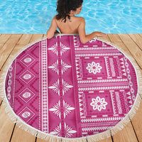 Fiji Masi All Pink Beach Blanket Tapa Pattern - Polynesian Pride