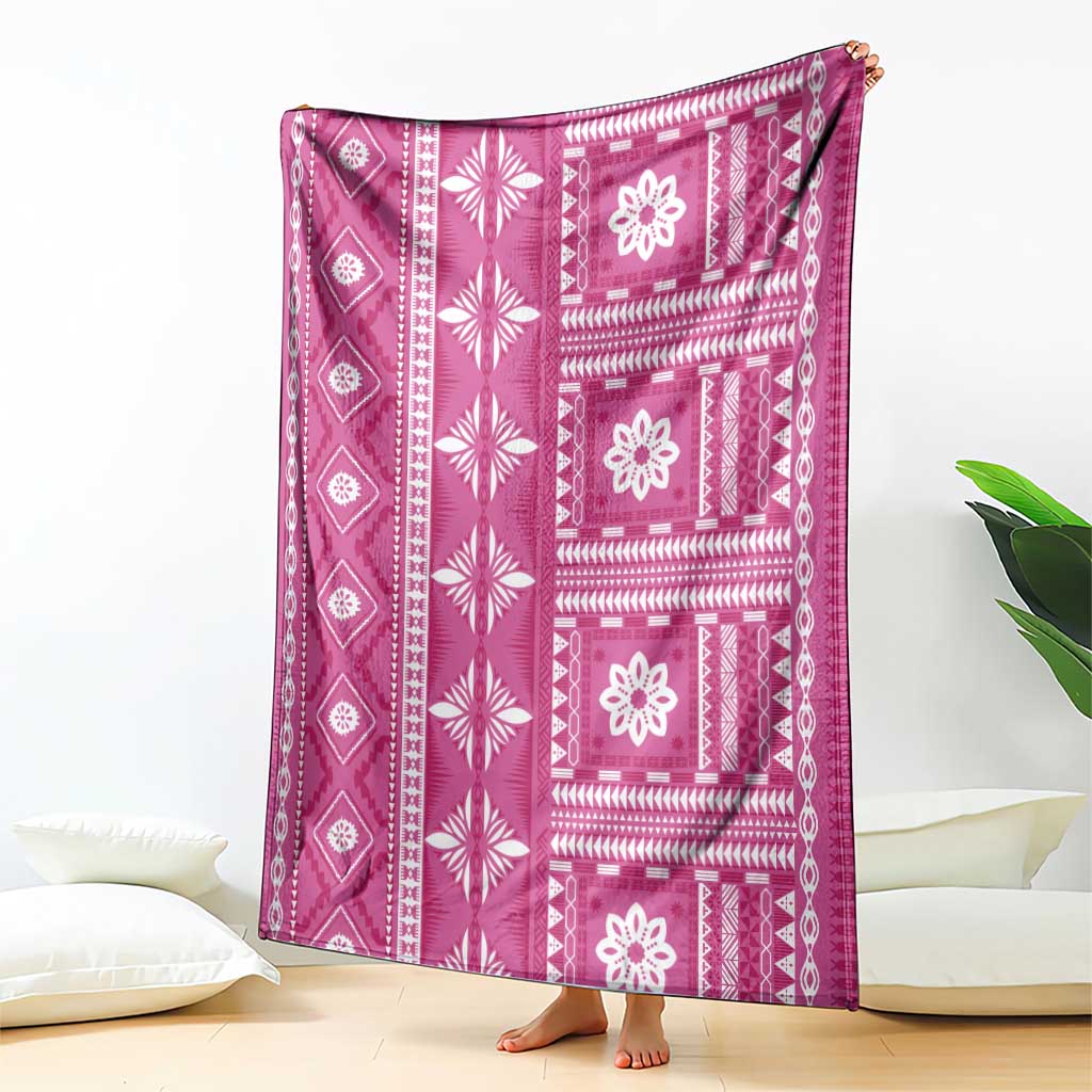 Fiji Masi All Pink Blanket Tapa Pattern - Polynesian Pride