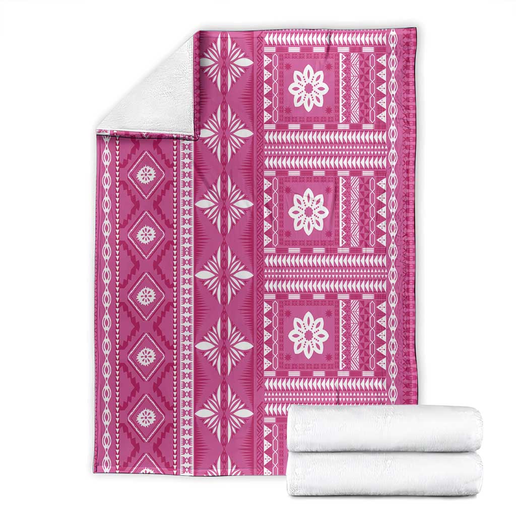 Fiji Masi All Pink Blanket Tapa Pattern - Polynesian Pride