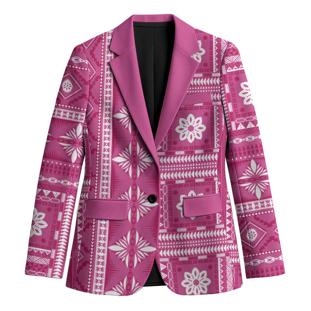 Fiji Masi All Pink Blazer Tapa Pattern - Polynesian Pride