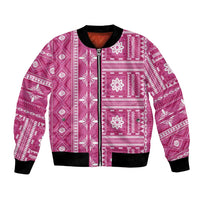 Fiji Masi All Pink Bomber Jacket Tapa Pattern - Polynesian Pride