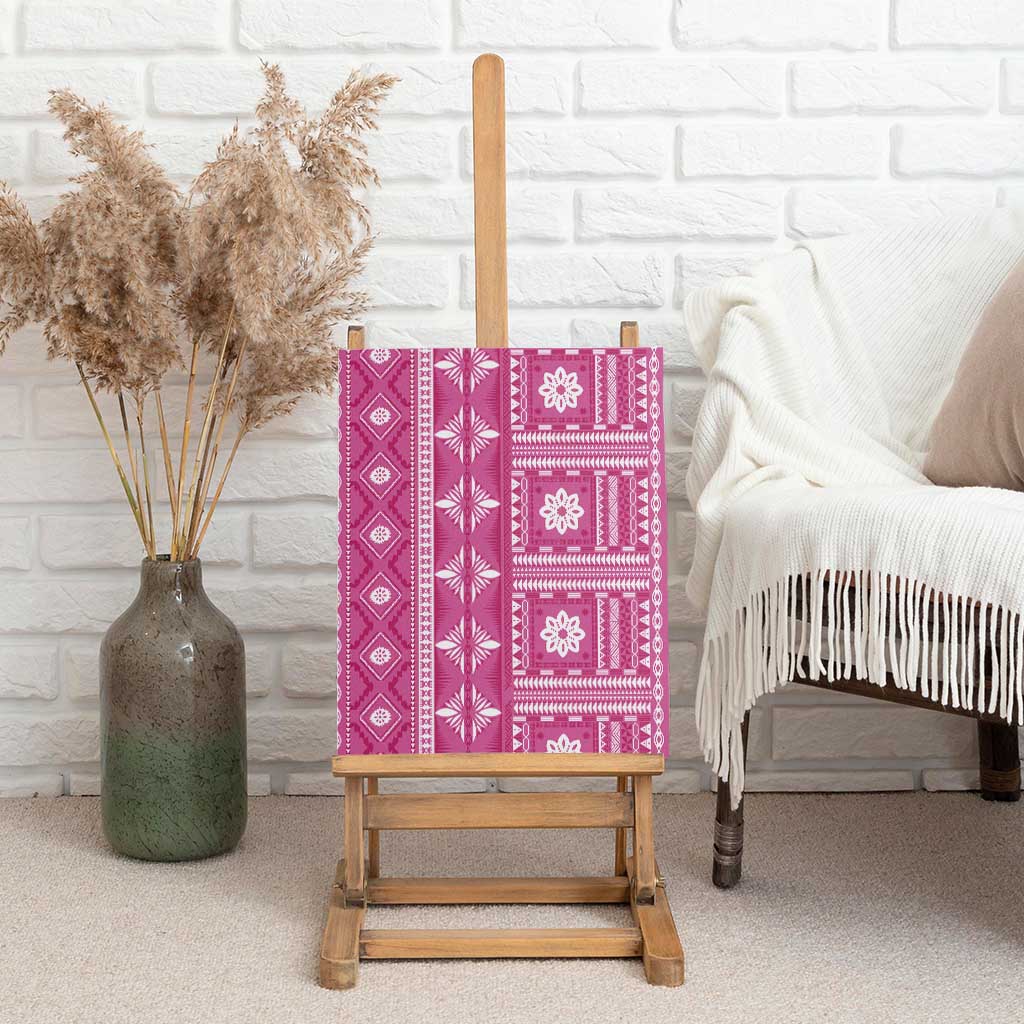 Fiji Masi All Pink Canvas Wall Art Tapa Pattern - Polynesian Pride