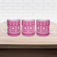 Fiji Masi All Pink Ceramic Mug Tapa Pattern - Polynesian Pride