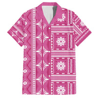 Fiji Masi All Pink Family Matching Puletasi and Hawaiian Shirt Tapa Pattern - Polynesian Pride
