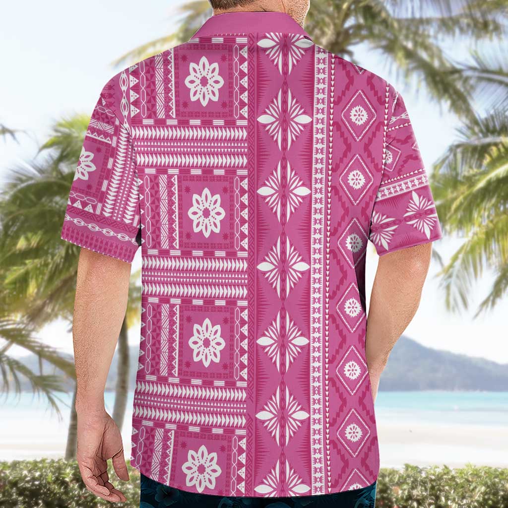 Fiji Masi All Pink Hawaiian Shirt Tapa Pattern - Polynesian Pride