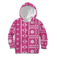 Fiji Masi All Pink Kid Hoodie Tapa Pattern - Polynesian Pride