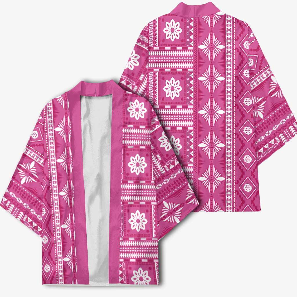 Fiji Masi All Pink Kimono Tapa Pattern - Polynesian Pride