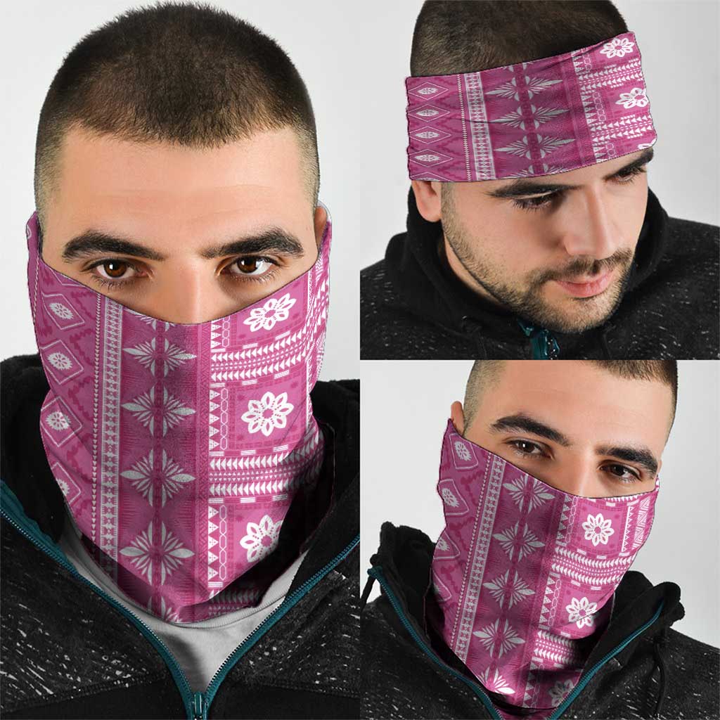 Fiji Masi All Pink Neck Gaiter Tapa Pattern - Polynesian Pride