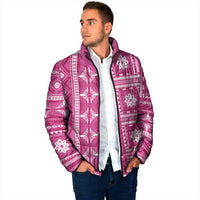 Fiji Masi All Pink Padded Jacket Tapa Pattern - Polynesian Pride