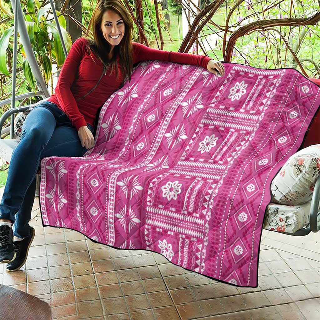 Fiji Masi All Pink Quilt Tapa Pattern - Polynesian Pride