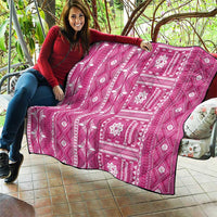 Fiji Masi All Pink Quilt Tapa Pattern - Polynesian Pride