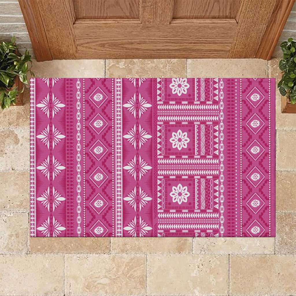 Fiji Masi All Pink Rubber Doormat Tapa Pattern - Polynesian Pride