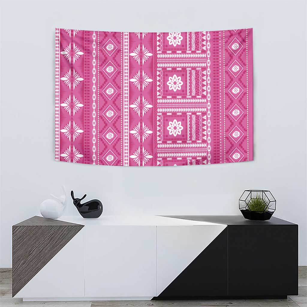 Fiji Masi All Pink Tapestry Tapa Pattern - Polynesian Pride