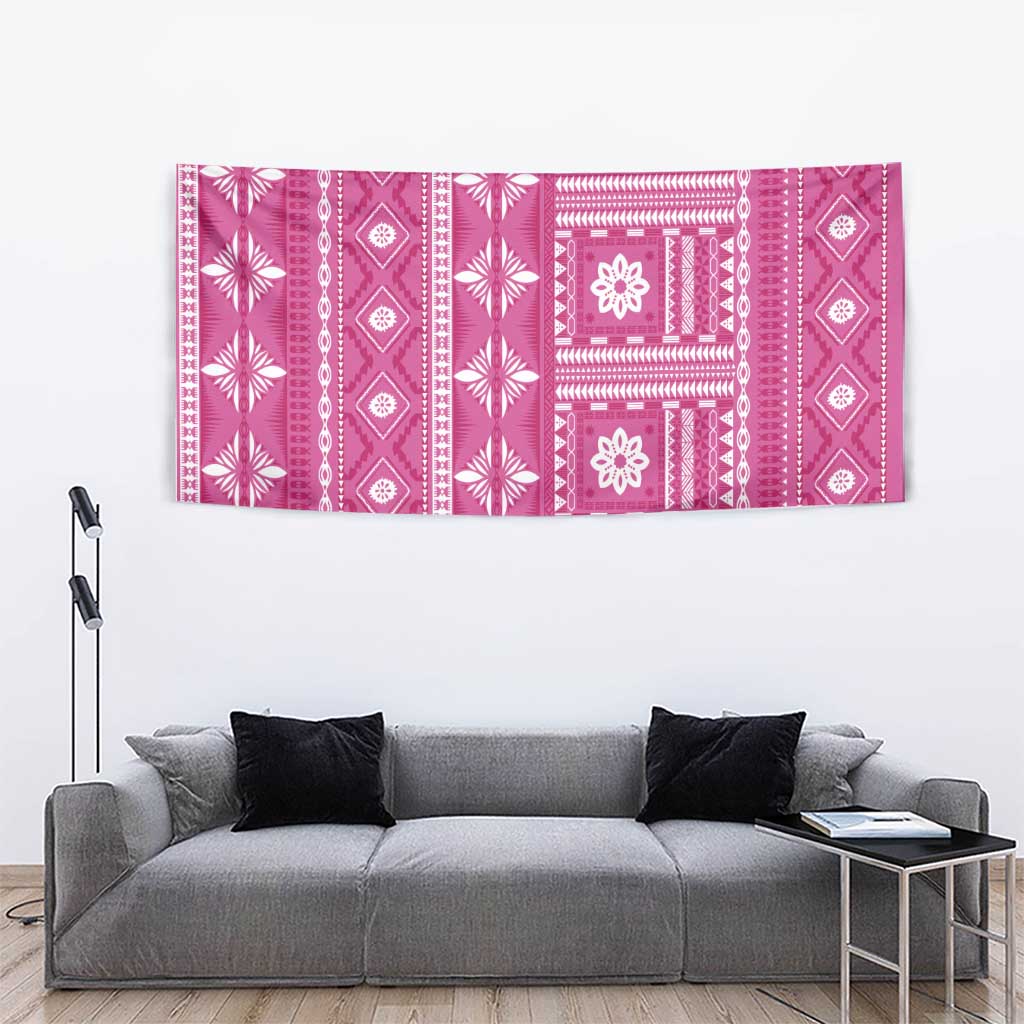 Fiji Masi All Pink Tapestry Tapa Pattern - Polynesian Pride