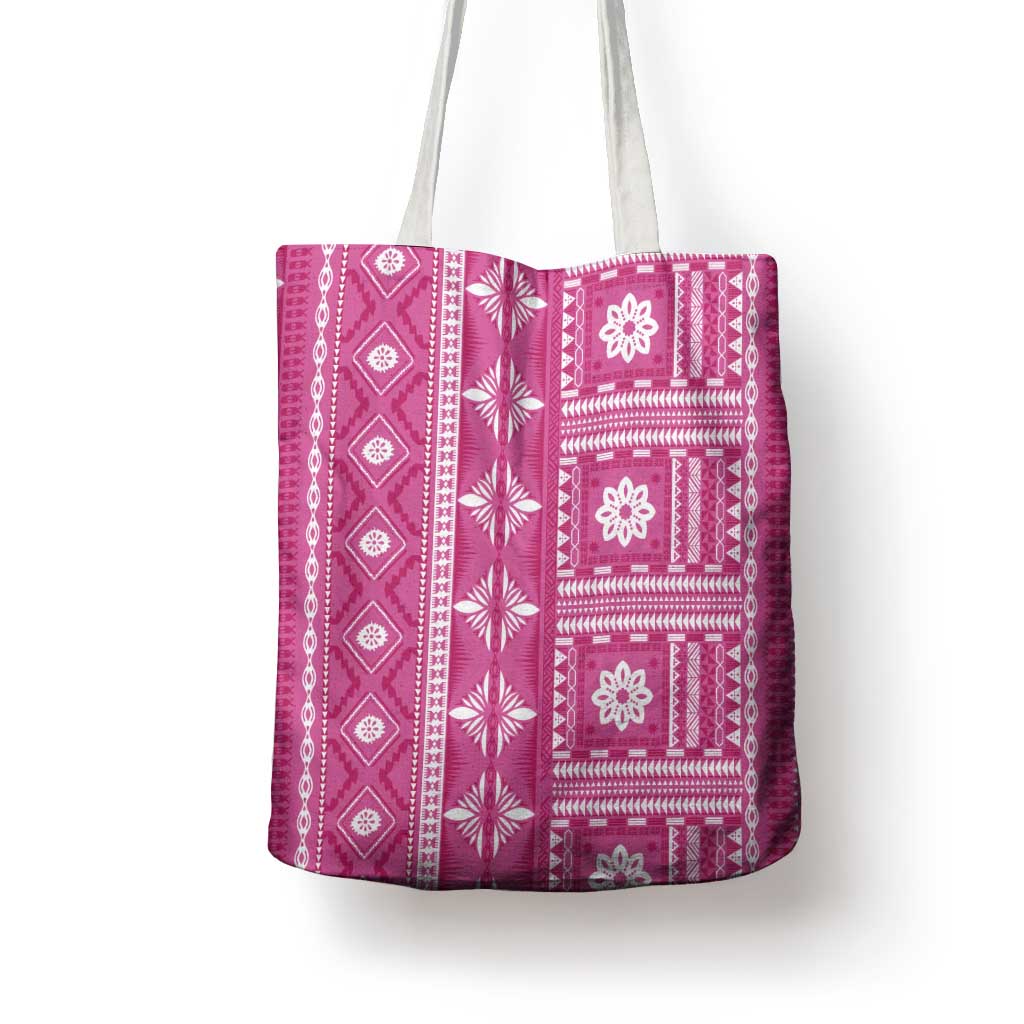 Fiji Masi All Pink Tote Bag Tapa Pattern - Polynesian Pride