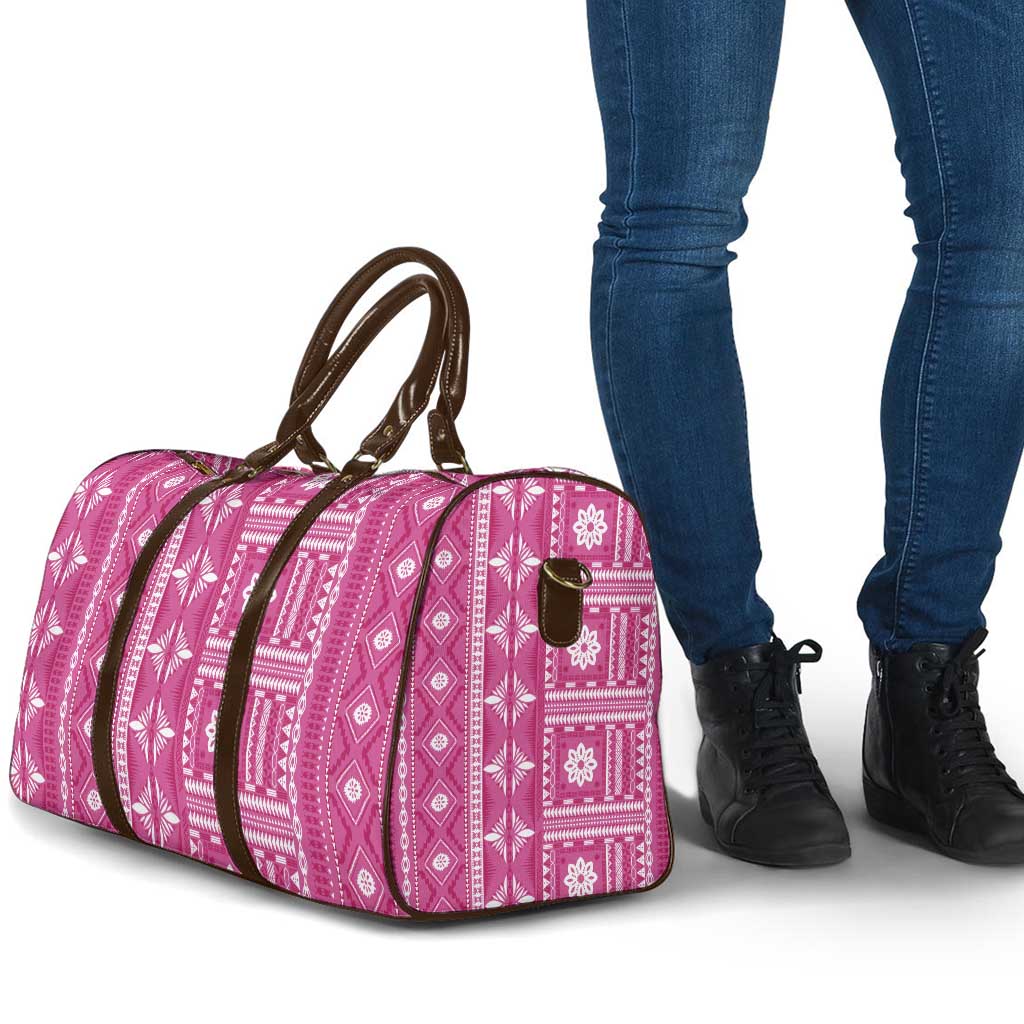 Fiji Masi All Pink Travel Bag Tapa Pattern - Polynesian Pride