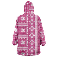 Fiji Masi All Pink Wearable Blanket Hoodie Tapa Pattern - Polynesian Pride