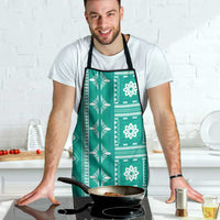 Fiji Masi All Teal Apron Tapa Pattern - Polynesian Pride