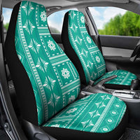 Fiji Masi All Teal Car Seat Cover Tapa Pattern - Polynesian Pride