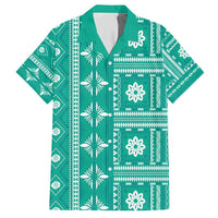 Fiji Masi All Teal Hawaiian Shirt Tapa Pattern - Polynesian Pride
