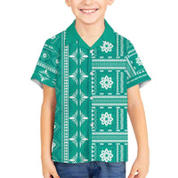 Fiji Masi All Teal Hawaiian Shirt Tapa Pattern - Polynesian Pride