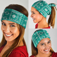 Fiji Masi All Teal Neck Gaiter Tapa Pattern - Polynesian Pride