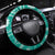 Fiji Masi All Teal Steering Wheel Cover Tapa Pattern - Polynesian Pride