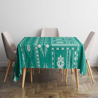 Fiji Masi All Teal Tablecloth Tapa Pattern - Polynesian Pride