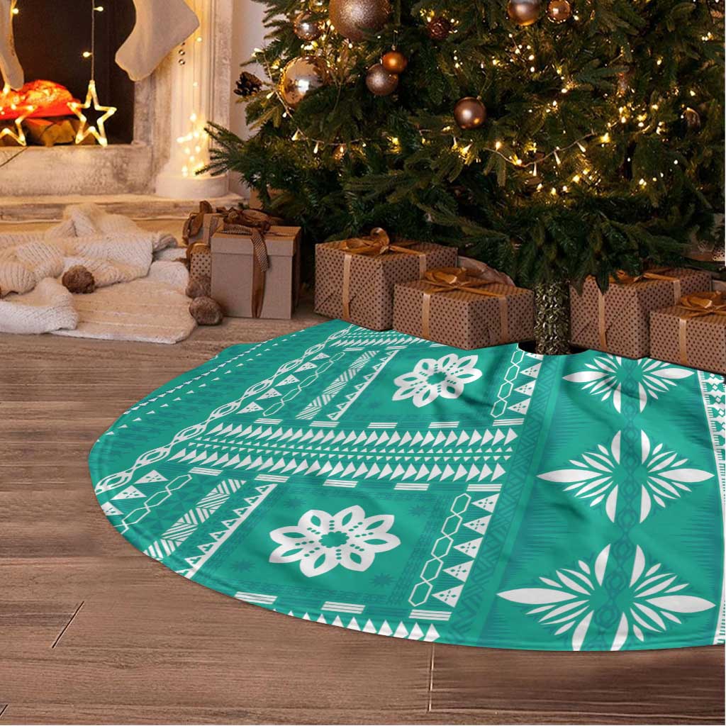 Fiji Masi All Teal Tree Skirt Tapa Pattern - Polynesian Pride