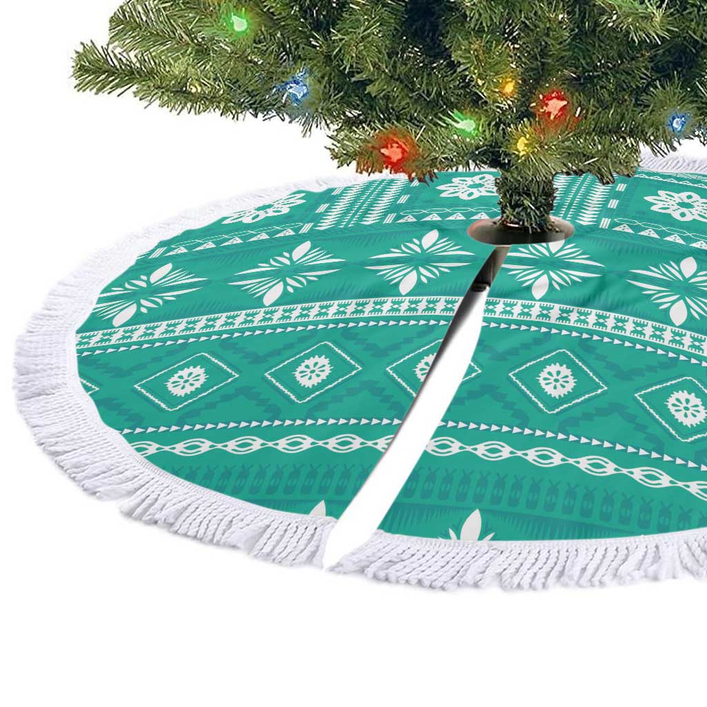 Fiji Masi All Teal Tree Skirt Tapa Pattern - Polynesian Pride
